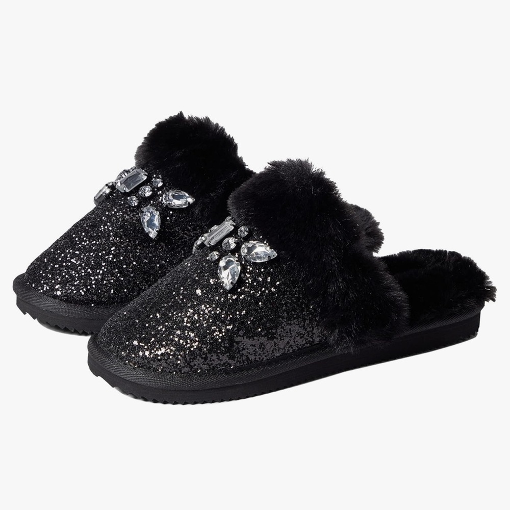 NIB Michael Kors Taj Fur Embellished Slippers